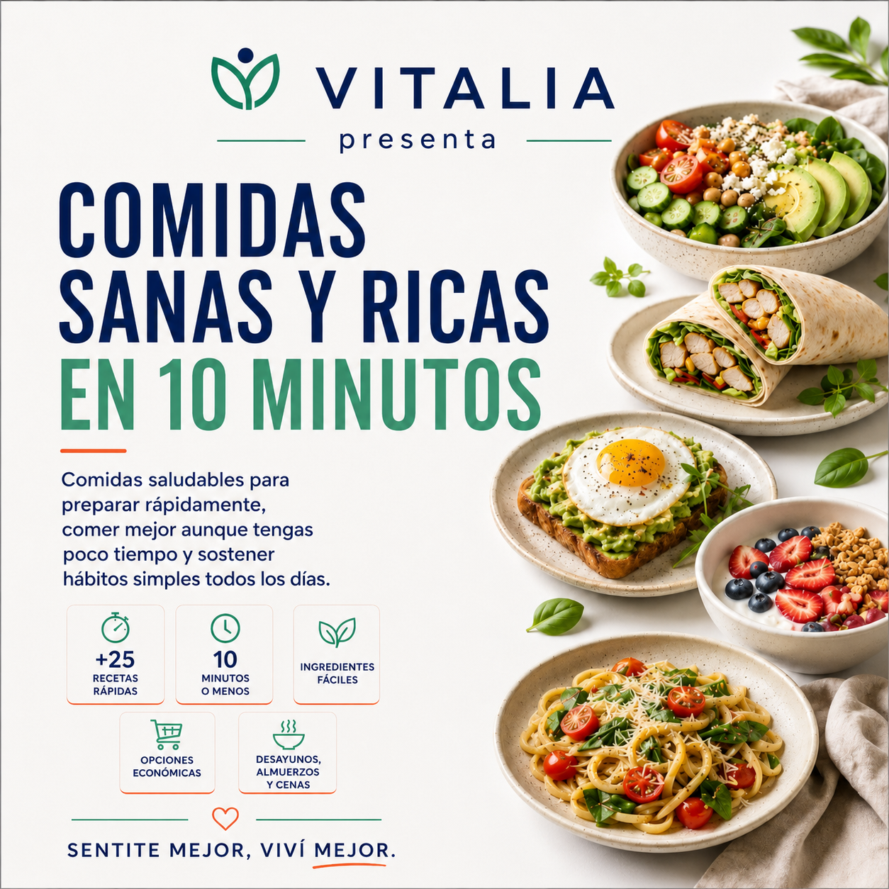 Comidas Sanas y Ricas en 10 Minutos
