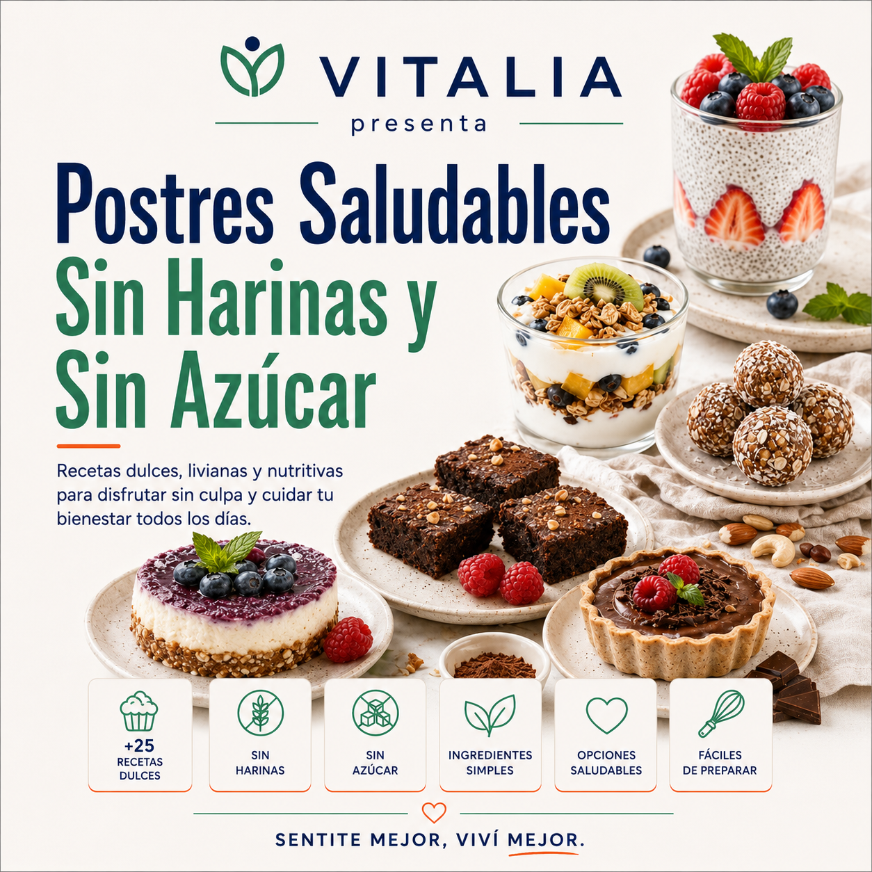 Postres Saludables Sin Harinas y Sin Azúcar