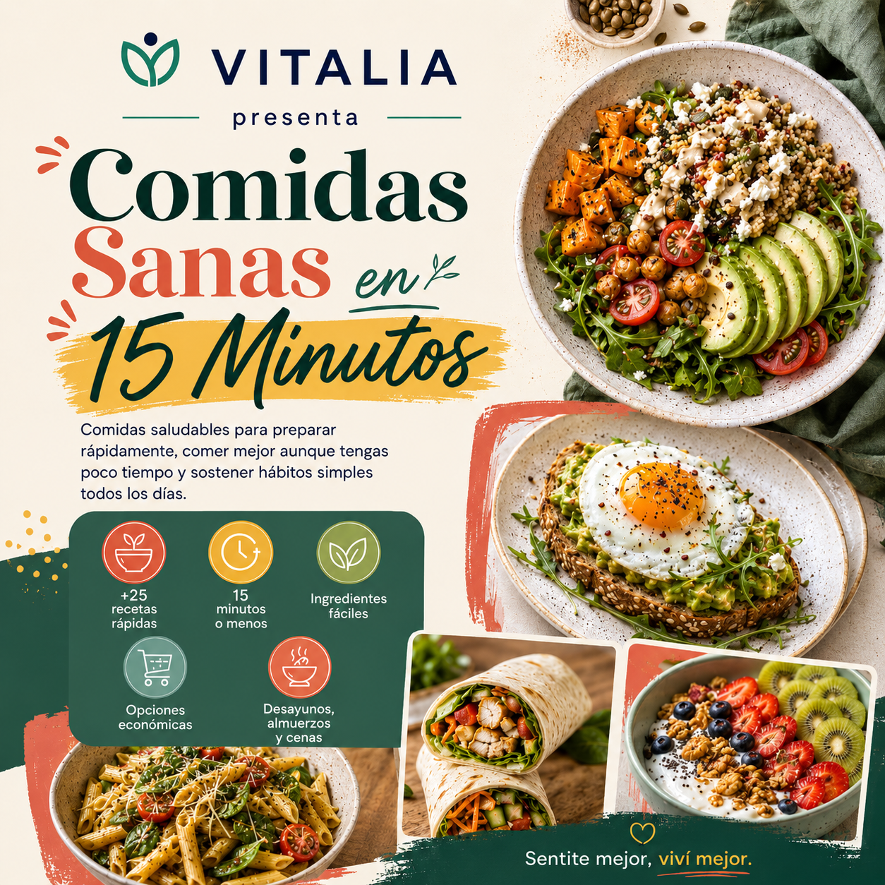 Comidas Sanas en 15 Minutos